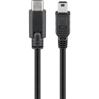 goobay 67989 cavo USB 0,5 m USB 2.0 Mini-USB B USB C Nero, Adattatore Nero, 0,5 m, Mini-USB B, USB C, USB 2.0, Maschio/Maschio, Nero