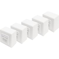 Digitus Presa dati CAT.6A, da parete, schermata, 2x RJ-45 LSA, Scatola di giunzione bianco