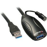 Lindy 43099 cavo USB 15 m USB 3.2 Gen 1 (3.1 Gen 1) USB A Nero, Cavo di prolunga Nero, 15 m, USB A, USB A, USB 3.2 Gen 1 (3.1 Gen 1), 5000 Mbit/s, Nero