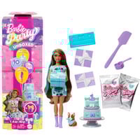 Mattel Barbie Party Unboxed Serie Compleanno Animale Domestico - vestito blu, Bambola 