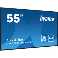iiyama LH5541UHS-B2 visualizzatore di messaggi Design chiosco 138,7 cm (54.6") LCD 500 cd/m² 4K Ultra HD Nero Processore integrato 24/7, Public Display nero lucido, Design chiosco, 138,7 cm (54.6"), LCD, 3840 x 2160 Pixel, 24/7