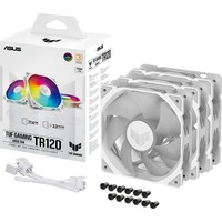 ASUS TUF GAMING TR120 ARGB 3IN1 White Case per computer Raffreddatore d'aria 12 cm Bianco, Ventola bianco/trasparente, Raffreddatore d'aria, 12 cm, 2000 Giri/min, Bianco