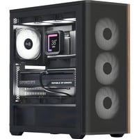 Aerocool D501A Midi Tower Nero, Chassis Tower Nero/legno, Midi Tower, PC, Nero, ATX, micro ATX, Mini-ITX, Acrilonitrile butadiene stirene (ABS), SPCC, Legno, Gaming