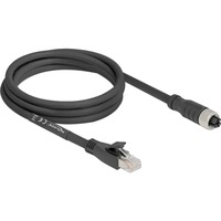 DeLOCK Cavo M12 codificato X presa 8 pin > spina RJ-45, Cat.5e S/FTP Nero