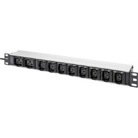 Digitus Multipresa 19" PDU con profilo in alluminio, 10 vie, 8x C13, 2x C19, Ciabatta Nero/alluminio