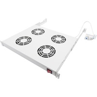 Digitus Unità di ventilazione sul soffitto per un'installazione variabile da 483 mm (19"), Modulo fan grigio, Grigio, 4 ventola(e), 552 m³/h, Turchia, 5 kg, 515 mm