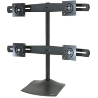 Ergotron DS Series DS100 Quad Monitor Desk Stand 61 cm (24") Nero Scrivania, Base per monitor Nero, 14 kg, 61 cm (24"), 75 x 75 mm, 100 x 100 mm, Nero