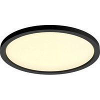 Philips Hue Hue White Ambiance Aurelle plafoniera rotonda, Luce LED Nero, Philips Hue White ambiance Pannello rotondo Aurelle, Lampada a soffitto intelligente, Bluetooth/Zigbee, Nero, LED, Lampadina/e non sostituibile/i, 2200 K