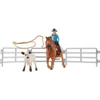 Schleich Farm World Cowgirl Team Roping Fun, Gioco figura Fattoria, 3 anno/i, Multicolore