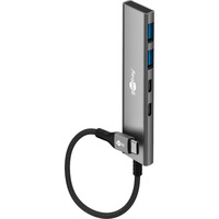 goobay Slim 4-Port USB-C a USB-C/USB-A 5 Gbit/s, Hub USB grigio