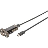 Digitus Adattatore seriale USB tipo C™, Cavo Nero, Nero, 1 m, DB-9, Maschio, Maschio, Cina