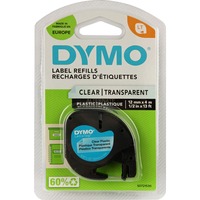 Dymo Etichette LT IN Plastica Nero trasparente, Poliestere, Belgio, DYMO, LetraTag 100T, LetraTag 100H, 1,2 cm