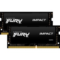 Kingston FURY FURY Impact memoria 16 GB 2 x 8 GB DDR4 2666 MHz Nero, 16 GB, 2 x 8 GB, DDR4, 2666 MHz, 260-pin SO-DIMM