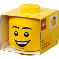 Room Copenhagen Testa portaoggetti LEGO "Happy Boy", mini, Scatola di immagazzinaggio giallo