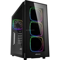 Sharkoon TG6 RGB Midi Tower Nero Nero, Midi Tower, PC, Nero, ATX, micro ATX, Mini-ITX, 16,5 cm, 40 cm