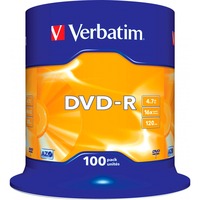 Verbatim DVD-R Matt Silver 4,7 GB 100 pz DVD-R, 120 mm, Fuso, 100 pz, 4,7 GB