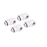 Alphacool Connettore a L girevole Eiszapfen G1/4 AG a G1/4 IG - White, Connessione bianco