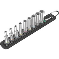 Wera 05004525001 bussola e set di bussole, chiave combinata Nero, Set di bussole, 1/4", Metrico, 9 testina/e, 5,5.5,6,7,8,10,11,12,13 mm, 5 cm