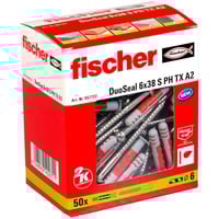 fischer DuoSeal 6x38 S PH TX A2, Tassello grigio chiaro/Rosso
