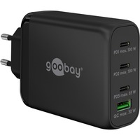 goobay Caricatore rapido USB-C PD multiporta 100 watt, Caricabatterie Nero