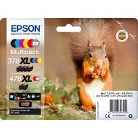 Epson Squirrel Multipack 6-colours 378XL / 478XL Claria Photo HD Ink Resa elevata (XL), 11,2 ml, 9,3 ml, 1 pz, Confezione multipla