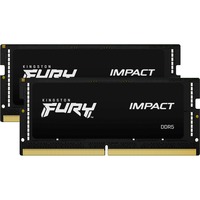 Kingston FURY FURY 32 GB 6000 MT/s DDR5 CL38 SODIMM (Kit da 2) Impact XMP, Memoria Nero, 32 GB, 2 x 16 GB, DDR5, 262-pin SO-DIMM, Nero