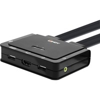 Lindy 42347 switch per keyboard-video-mouse (kvm) Nero, Switch KVM 3840 x 2160 Pixel, 4K Ultra HD, Nero