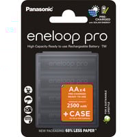 Panasonic Batteria eneloop pro, Mignon AA 1,2V / 2.500mAh + Custodia 