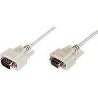Digitus Cavo di prolunga per trasferimento dati seriale, D-Sub9 (spina) > D-Sub9 (presa) beige