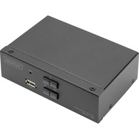 Digitus KVM Switch DisplayPort 2x1, Switch KVM Nero