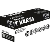 VARTA -V357 Batterie per uso domestico, Batteria Batteria monouso, Ossido d'argento (S), 1,55 V, 1 pz, Hg (mercurio), Argento