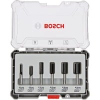 Bosch 2607017466 Set di punte 6 pz, Fresa Set di punte, 8 mm, 6 pz, 54, 50, 60, 60, 60, 60 mm, 20, 20, 30, 30, 30, 30 mm, 6, 8, 10, 12, 16, 20 mm