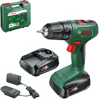 Bosch EasyDrill 18V-40 1630 Giri/min Senza chiave 1,3 kg Nero, Verde, Trapano avvitatore verde/Nero, Trapano con impugnatura a pistola, Senza chiave, Senza spazzola, Nero, Verde, 1,3 cm, 1630 Giri/min
