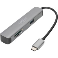 Digitus Dock USB-C™, 5 porte 5 porte, USB 3.2 Gen 1 (3.1 Gen 1) Type-C, HDMI, USB 3.2 Gen 1 (3.1 Gen 1) Type-A, 1.4b, MicroSD (TransFlash), SD, 5000 Mbit/s, 3840 x 2160 Pixel