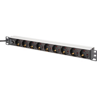 Digitus Multipresa 19" PDU con profilo in alluminio, 9 vie, con protezione, Ciabatta Nero/alluminio