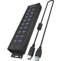 ICY BOX IB-HUB1720-U3 USB 3.2 Gen 1 (3.1 Gen 1) Type-B Nero, Hub USB Nero, USB 3.2 Gen 1 (3.1 Gen 1) Type-B, USB 3.2 Gen 1 (3.1 Gen 1) Type-A, Nero, Alluminio, Access, Potenza, 0,8 m