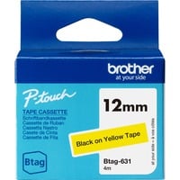 Brother BTAG-631 nastro per etichettatrice Nero su giallo, Nastro di scrittura Nero su giallo, Filippine, 5 anno/i, Brother, P-touch PT-N10, PT-N20, PT-N25BT, 1,2 cm