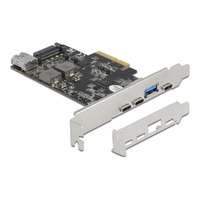 DeLOCK 90060 scheda di interfaccia e adattatore Interno USB 3.2 Gen 2 (3.1 Gen 2), Controller USB PCIe, USB 3.2 Gen 2 (3.1 Gen 2), A basso profilo, PCI 3.0, SATA a 15 pin, 10 Gbit/s