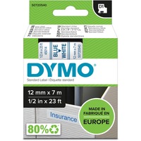 Dymo D1 - Standard Etichette - Blu su bianco- 12mm x 7m, Nastro di scrittura Blu su bianco, Poliestere, Belgio, -18 - 90 °C, DYMO, LabelManager, LabelWriter 450 DUO