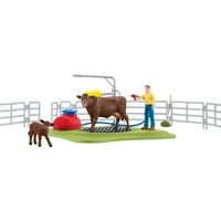 Schleich FARM WORLD Stazione di lavaggio mucche, Gioco figura Fattoria, Farm, Farm animals / farm toys, 3 anno/i, Multicolore