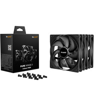 be quiet! Pure Wings 3 140 mm PWM Triple Pack Case per computer Ventilatore 14 cm Nero 3 pz, Ventola Nero, Ventilatore, 14 cm, 1200 Giri/min, 97,5 m³/h, Nero