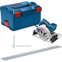 Bosch GKS 55+ GCE + FSN 1400 16,5 cm Nero, Blu 4700 Giri/min 1350 W, Sega circolare blu, Legno, Nero, Blu, Senza spazzola, 16,5 cm, 4700 Giri/min, 6,3 cm