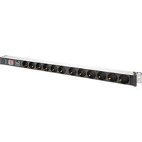 Digitus Multipresa PDU con profilo in alluminio, 12 prese, Ciabatta Nero/alluminio