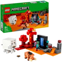 LEGO Minecraft Agguato nel portale del Nether, Giochi di costruzione Set da costruzione, 8 anno/i, Plastica, 352 pz, 559 g