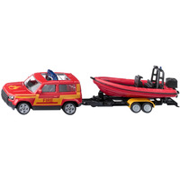 SIKU Land Rover Defender with boat Modellino di SUV Preassemblato, Veicolo modello Modellino di SUV, Preassemblato, Qualsiasi tipo, Metallo, Plastica, Rosso, Giallo, Non adatto per bambini con età inferiore ai 36 mesi