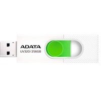 ADATA UV320 unità flash USB 256 GB USB tipo A 3.2 Gen 1 (3.1 Gen 1) Verde, Bianco, Chiavetta USB bianco/Verde, 256 GB, USB tipo A, 3.2 Gen 1 (3.1 Gen 1), 100 MB/s, Lamina di scorrimento, Verde, Bianco