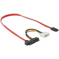 DeLOCK 82219 cavo Serial Attached SCSI (SAS) 0,5 m 12 Gbit/s Rosso, Adattatore 0,5 m, SATA 7pin, SAS SFF-8482 + 4pin, Dritto, Dritto, 12 Gbit/s