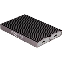 DeLOCK Custodia esterna USB Type-C Dual Combo per 2 x M.2 N, Disk enclosure grigio