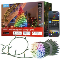 Govee Luci a stringa scintillanti di Natale Stringa di luci intelligenti, Bluetooth, Verde, Multi, Govee Home App, G