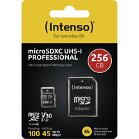 Intenso UHS-I Professional 256 GB microSDXC, Scheda di memoria Nero